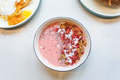 Photo Of Pink Smoothie On Bowl