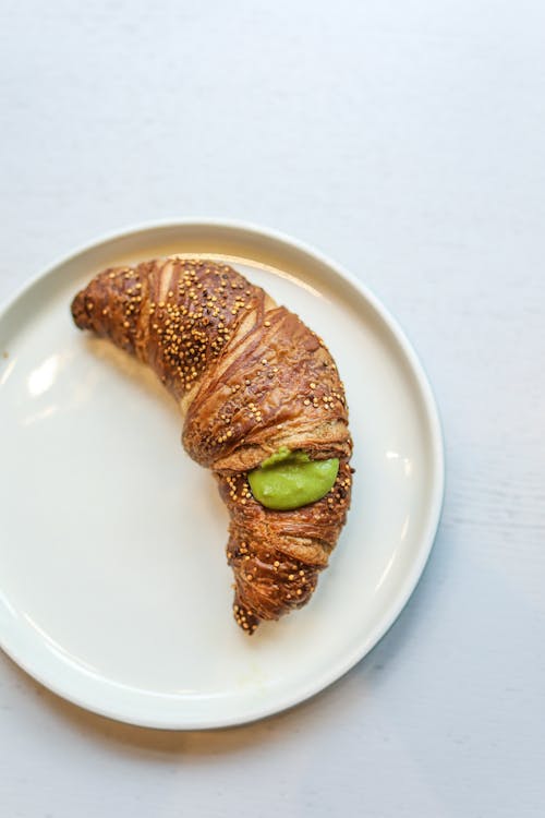 Free Photo Of Croissant On Plate Stock Photo