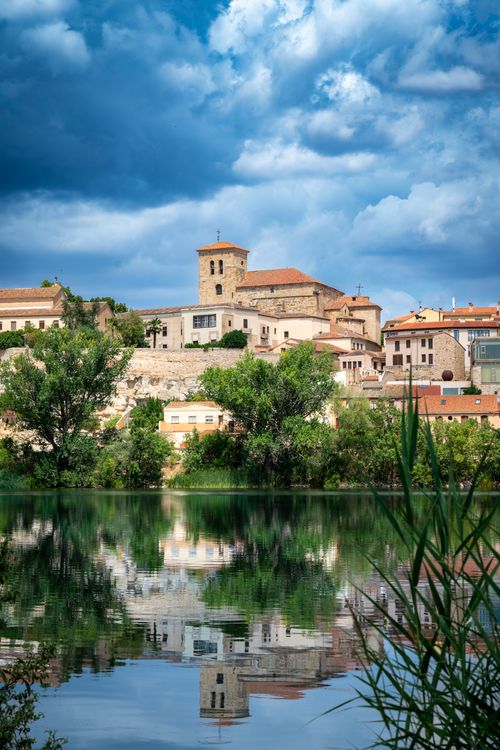 Free stock photo of medieval town, reflective water, river Stock Photo
