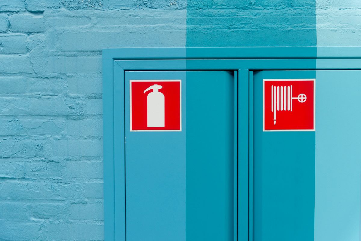 Fire safety inspection and compliance testing of fire equipment signage