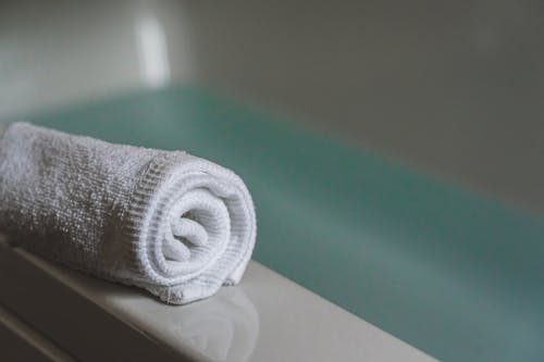 Bath Towel on the Bathtub