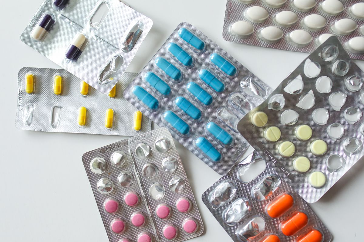 Various pills — ibuprofen tablets