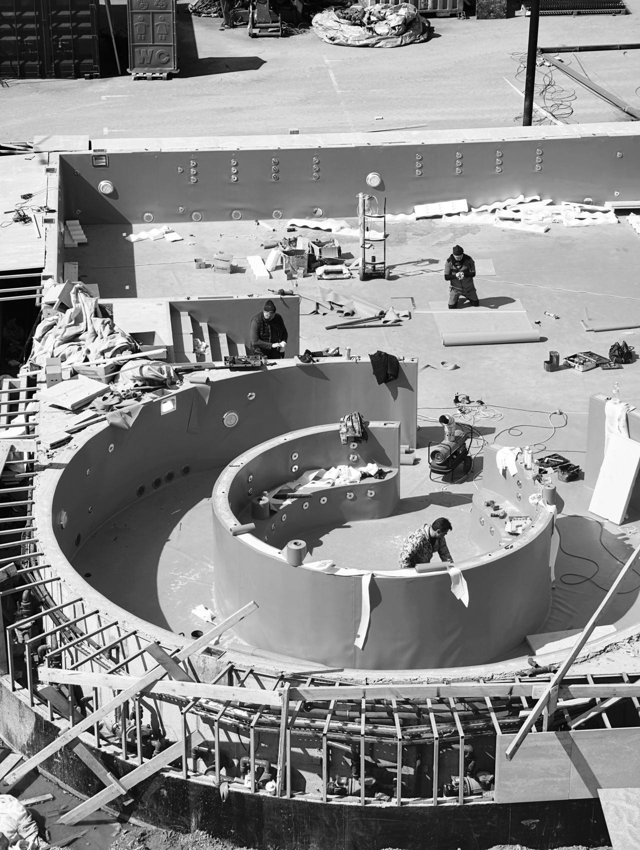 Swimming pool construction work