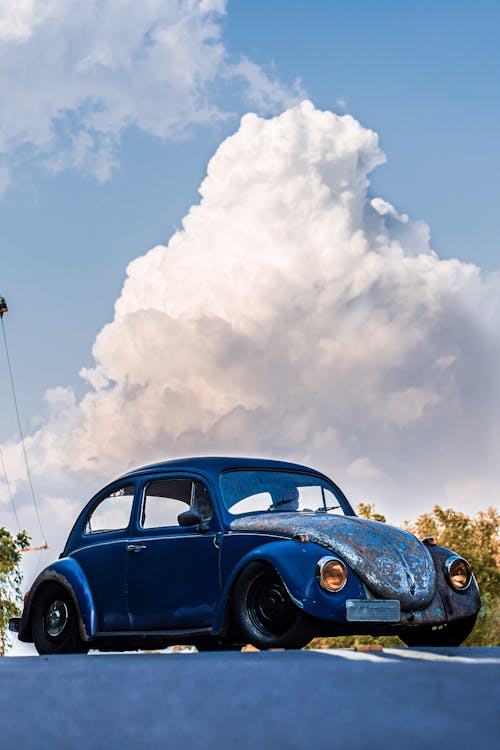 Free stock photo of blue, blue car, volkswagen beetle