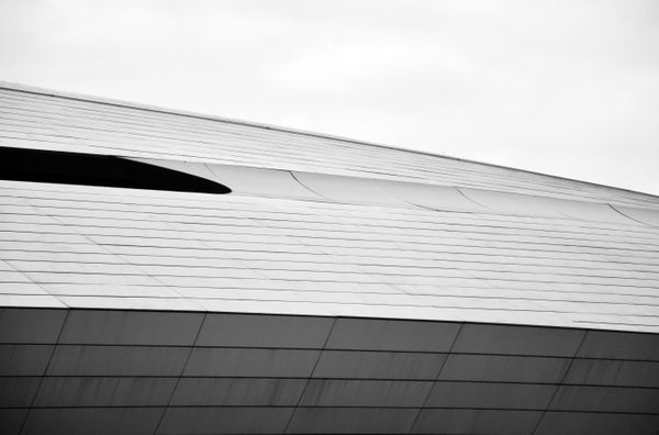 Long diagonal roofline in flat grey light — Raven Zhou on Pexels