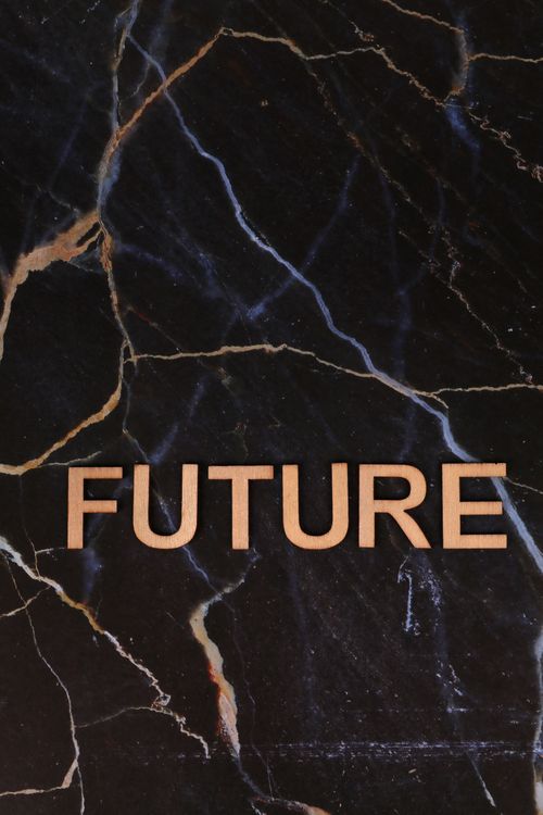 Free Abstract black marble surface with 'FUTURE' text, creating an elegant and modern concept. Stock Photo