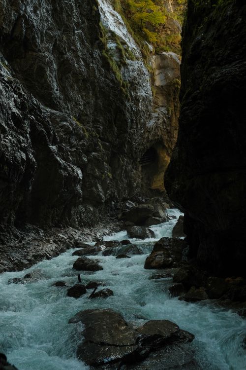 Free Explore the natural beauty of a river cutting through a Bavarian gorge. Stock Photo
