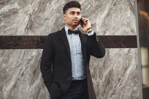 Free Man In Black Suit Jacket And Black Dress Pants  Stock Photo