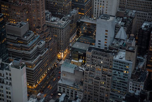 ฟรี คลังภาพถ่ายฟรี ของ nyc, คืนเมือง, จากข้างบน คลังภาพถ่าย