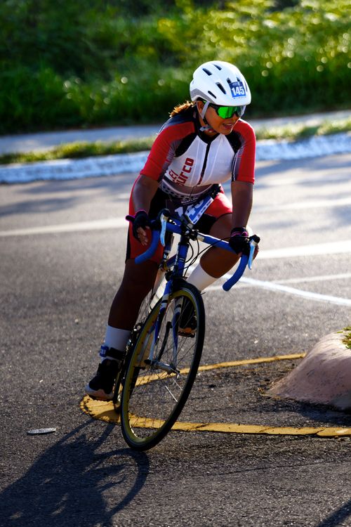 Free Dynamic shot of a cyclist during a race in San Francisco de Campeche, Mexico. Stock Photo