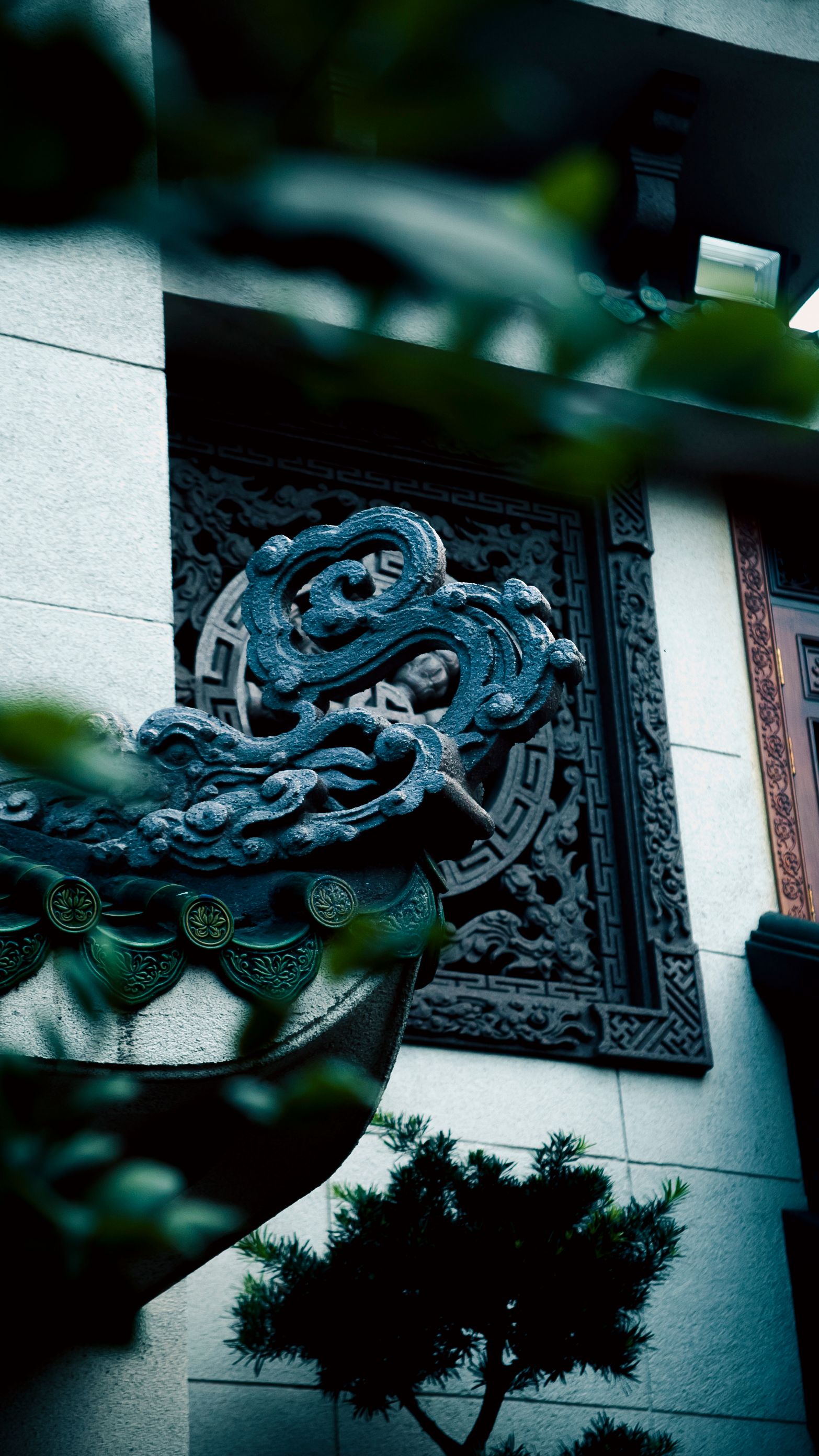 Intricate architectural detail captured in Ho Chi Minh City, Vietnam.