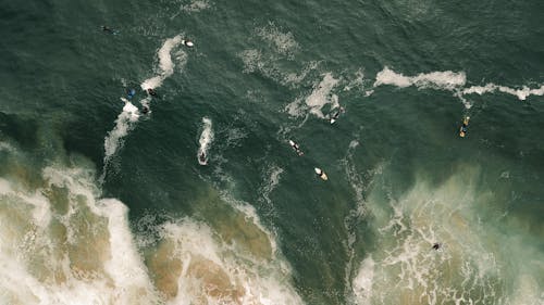 Majestic waves of ocean from drone