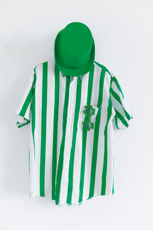 Free Green Hat and White and Green Striped Shirt Stock Photo