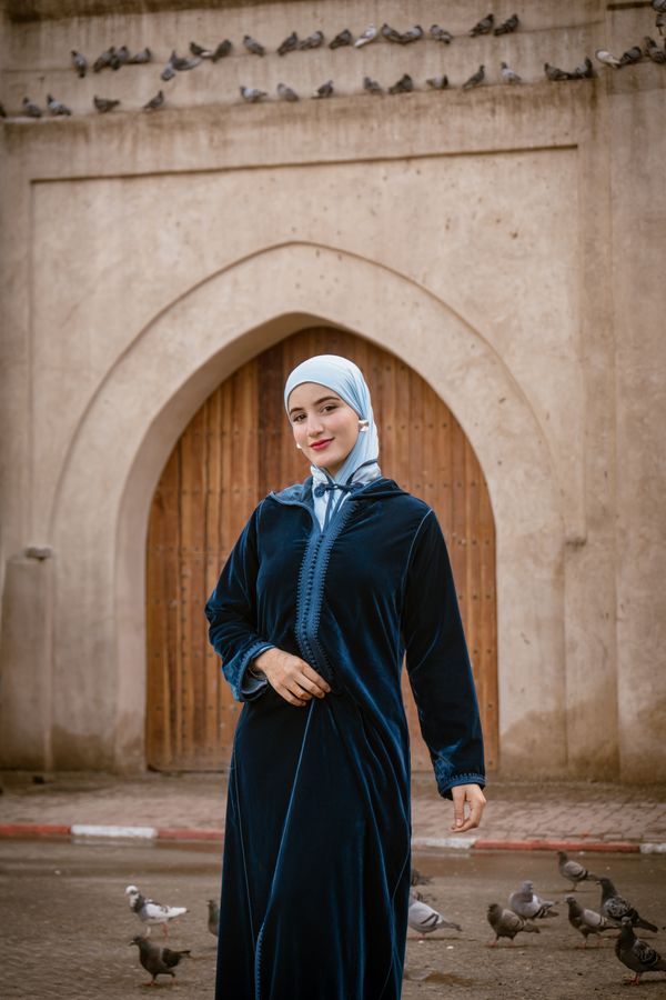 Stylish woman in Marrakesh medina