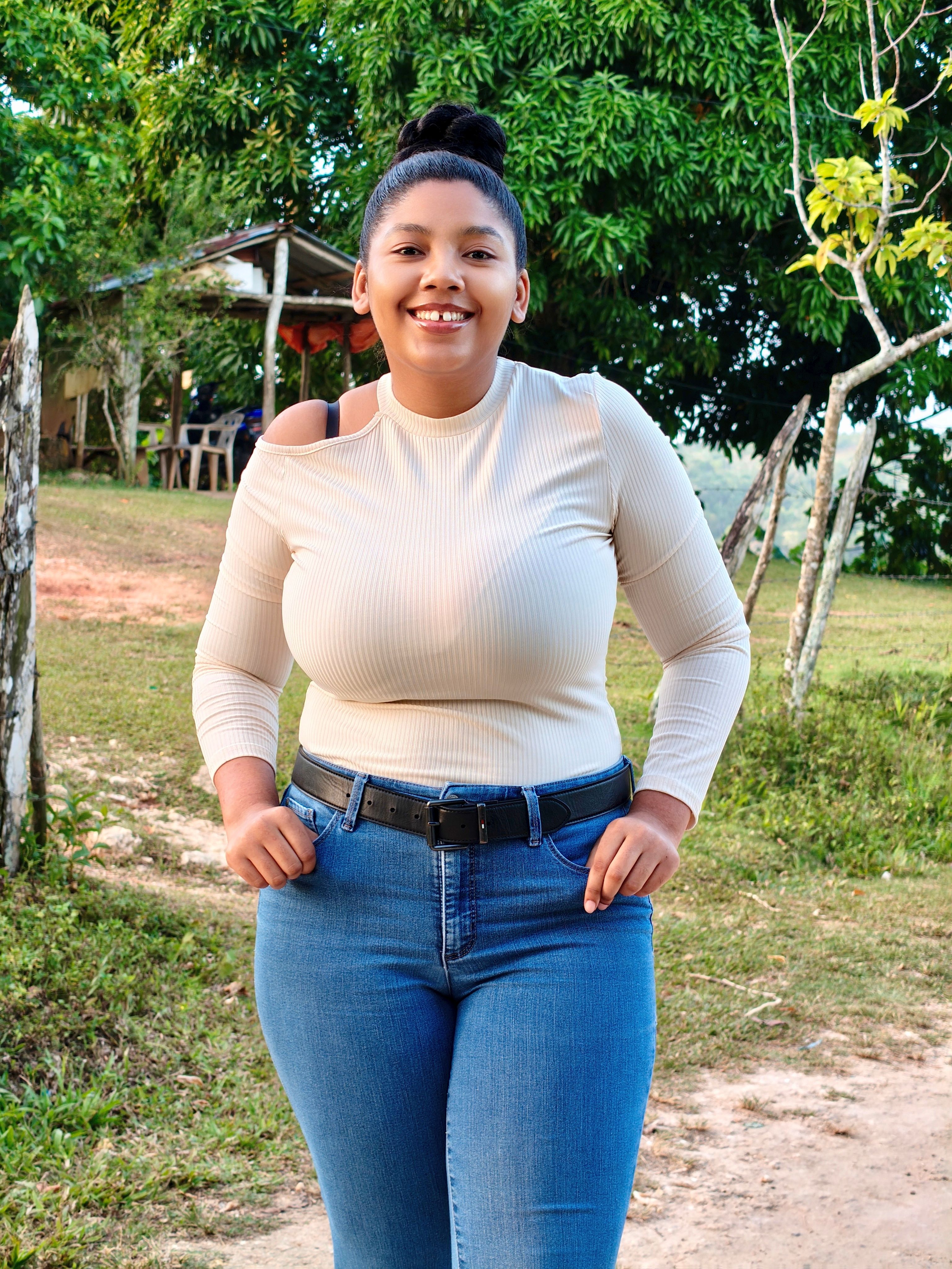 Blusa Canelada Bege Manga Longa