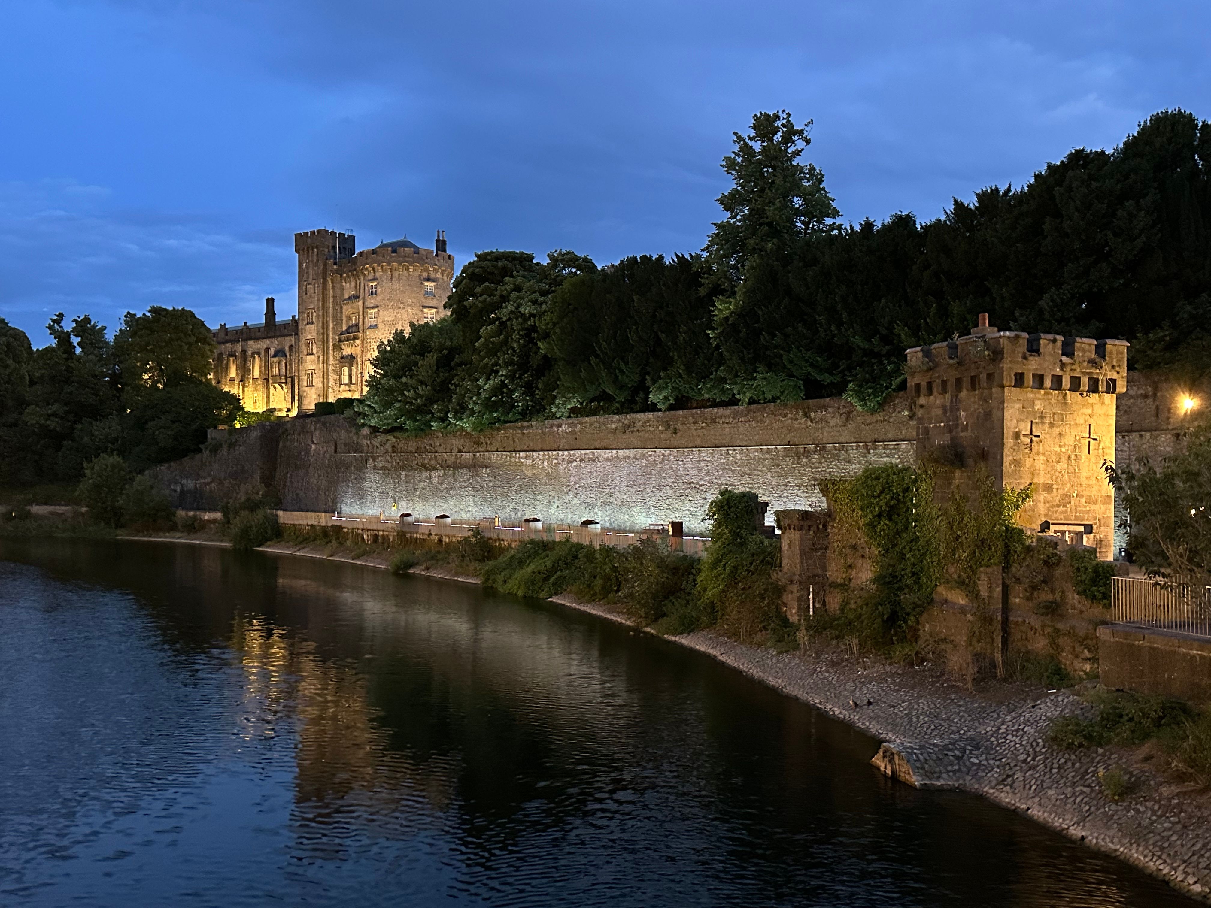 Narva Castle facing Ivangorod fortress across the river at dusk