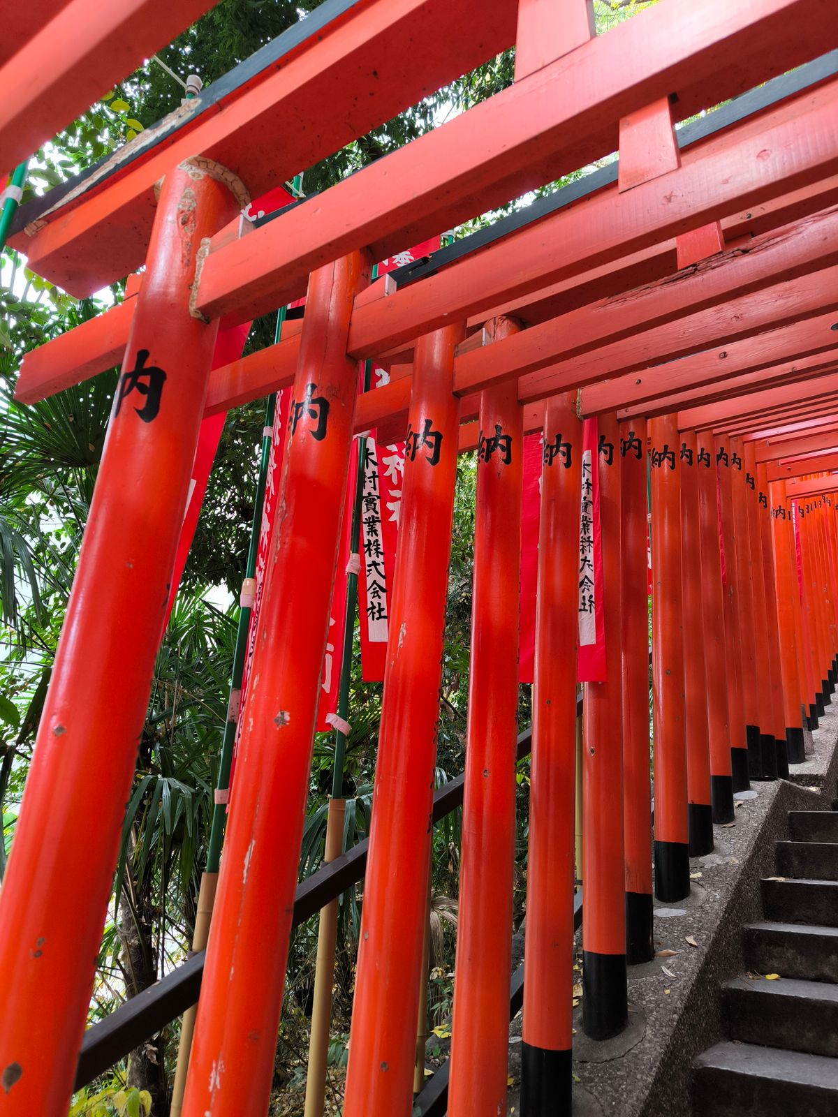 朱色の鳥居が連なる参道のイメージ
