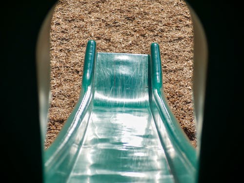 Free stock photo of green park slide, park slide, playground Stock Photo