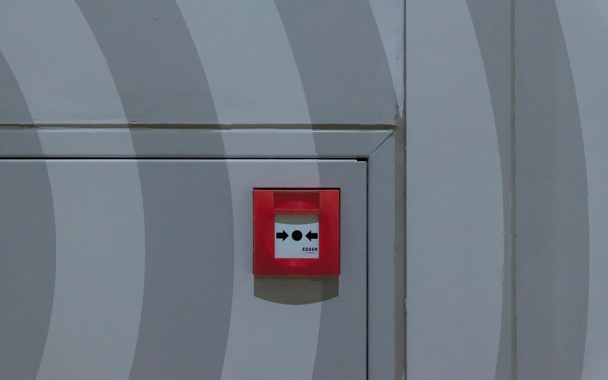 Fire alarm control panel in service