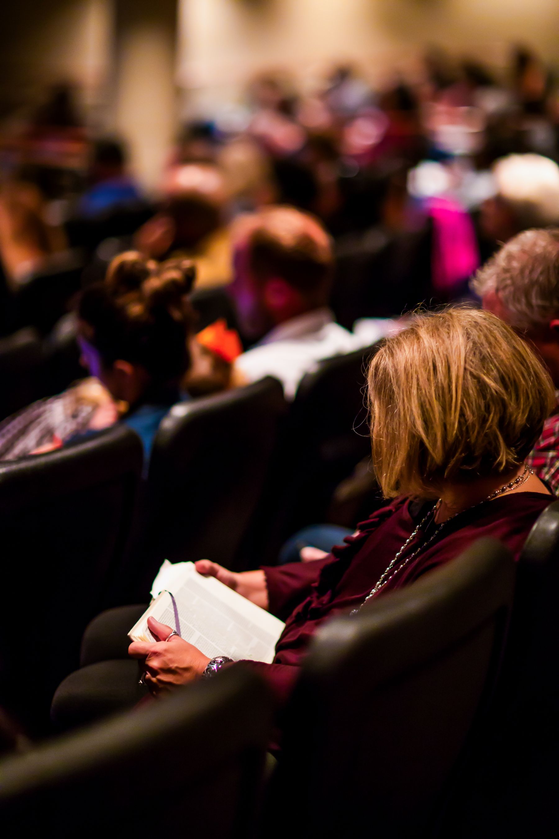 Audience watching a speaker during a professional conference