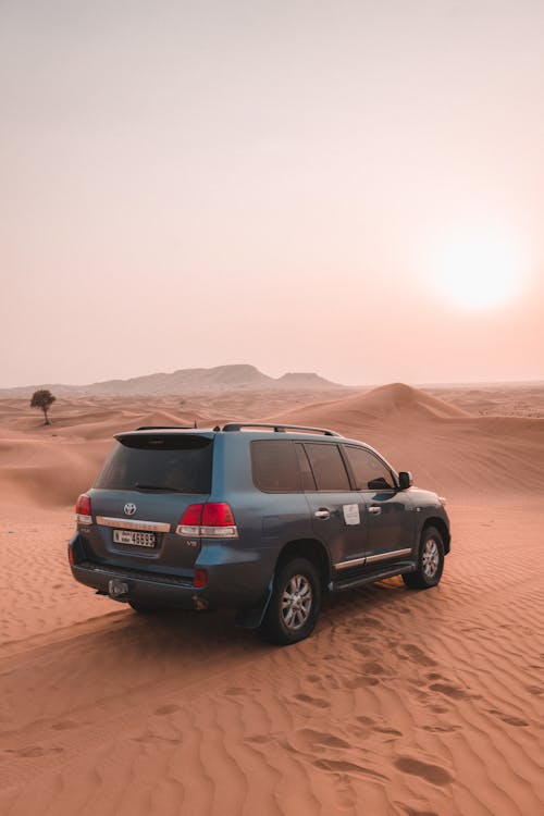 Free Suv On Brown Sand Stock Photo