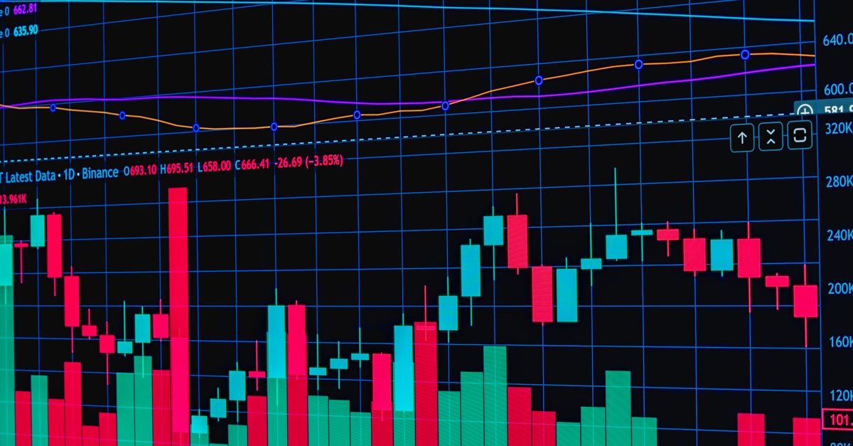 Dynamic trading chart showcasing cryptocurrency market trends and fluctuations.