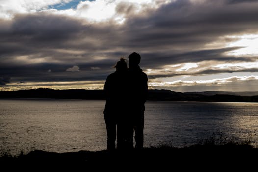 Free stock photo of couple, love, romantic, silhouette