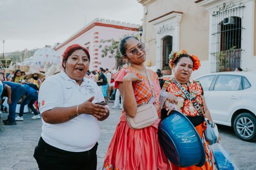Free Vibrant cultural celebration on the streets of Oaxaca with traditional clothing and festivities. Stock Photo