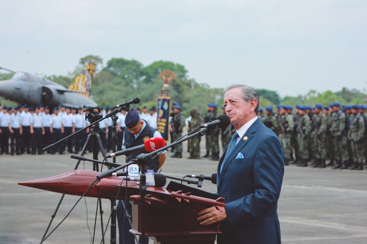 Man In Suit Giving Speech 