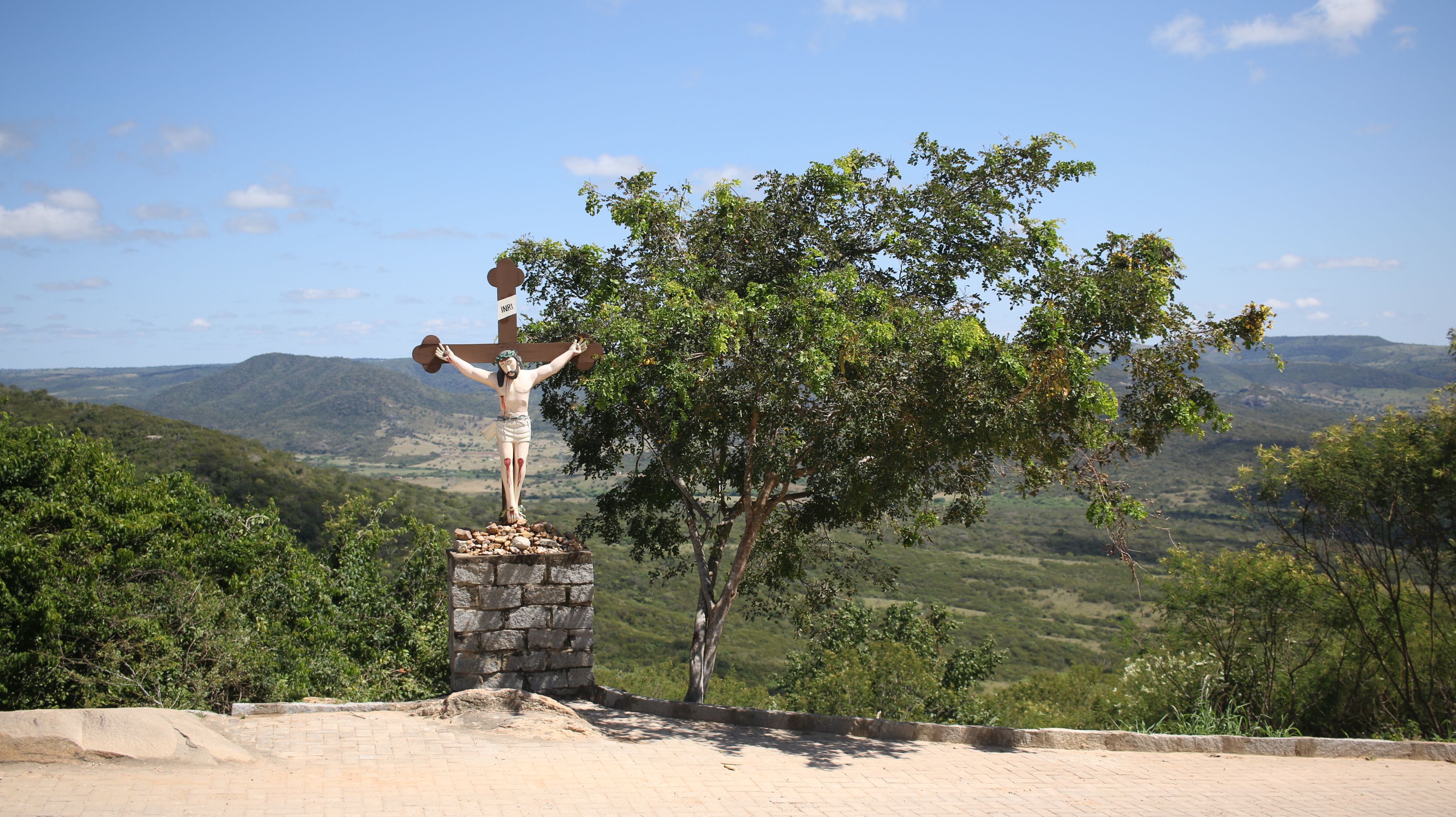 A scenic view of the Jesus Christ statue in Dona Inês, Paraíba, Brasil.