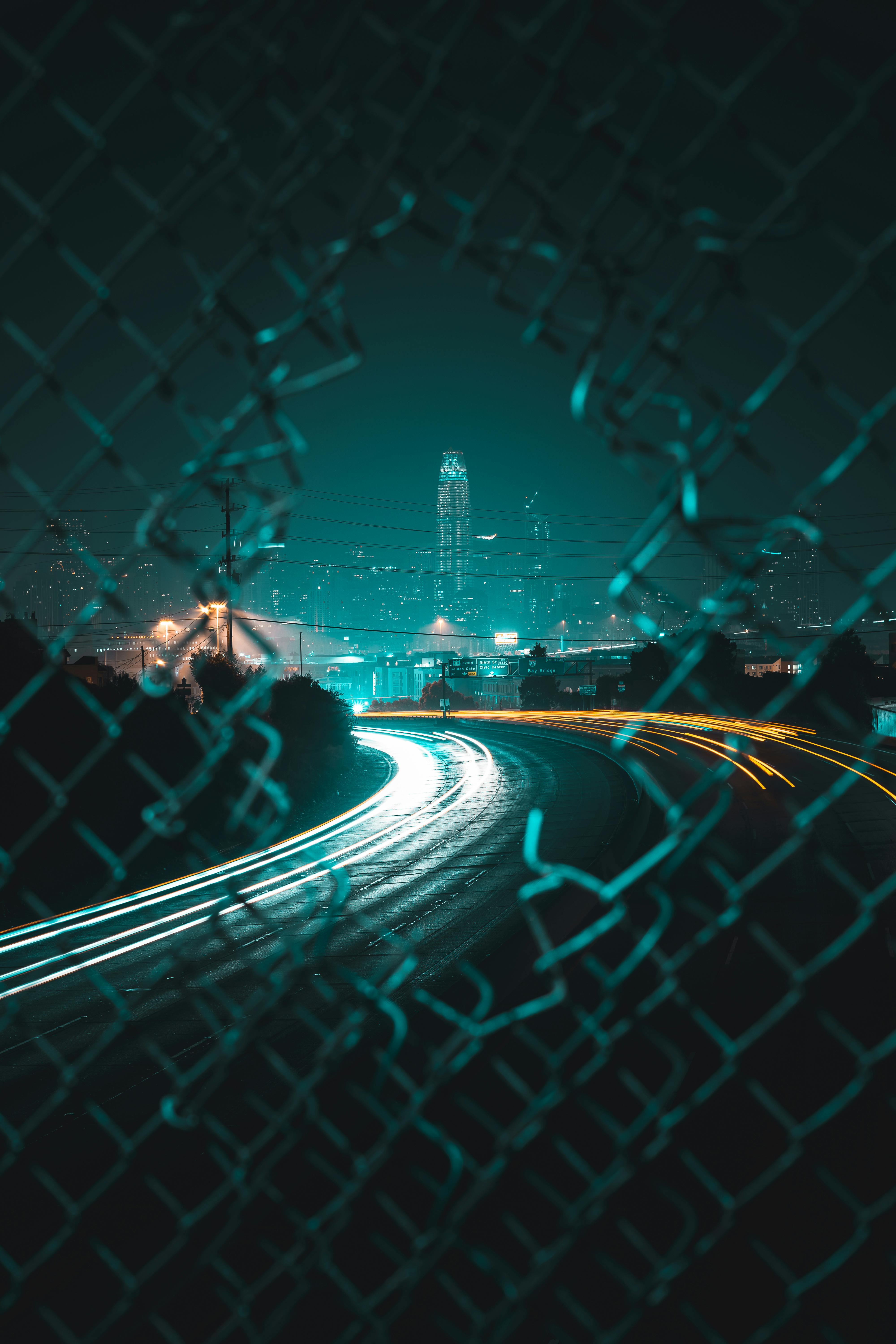 Futuristic city  night HD wallpaper download