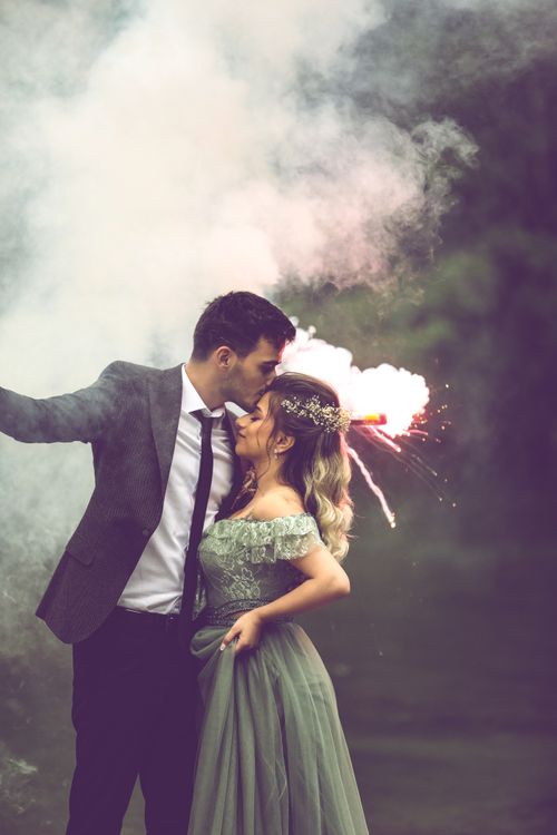green dress couple pic Bride in · Free Stock Photo Woman