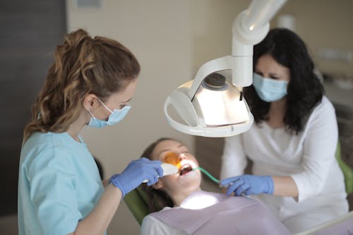 Free Patient Having Dental Check up Stock Photo