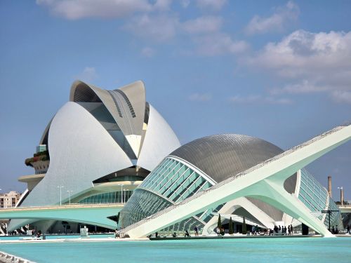Free Explore the modern design of València's City of Arts and Sciences under a bright sky. Stock Photo