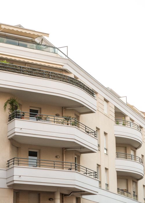 Free Elegant modern apartment building with balconies in Antibes, France. Stock Photo