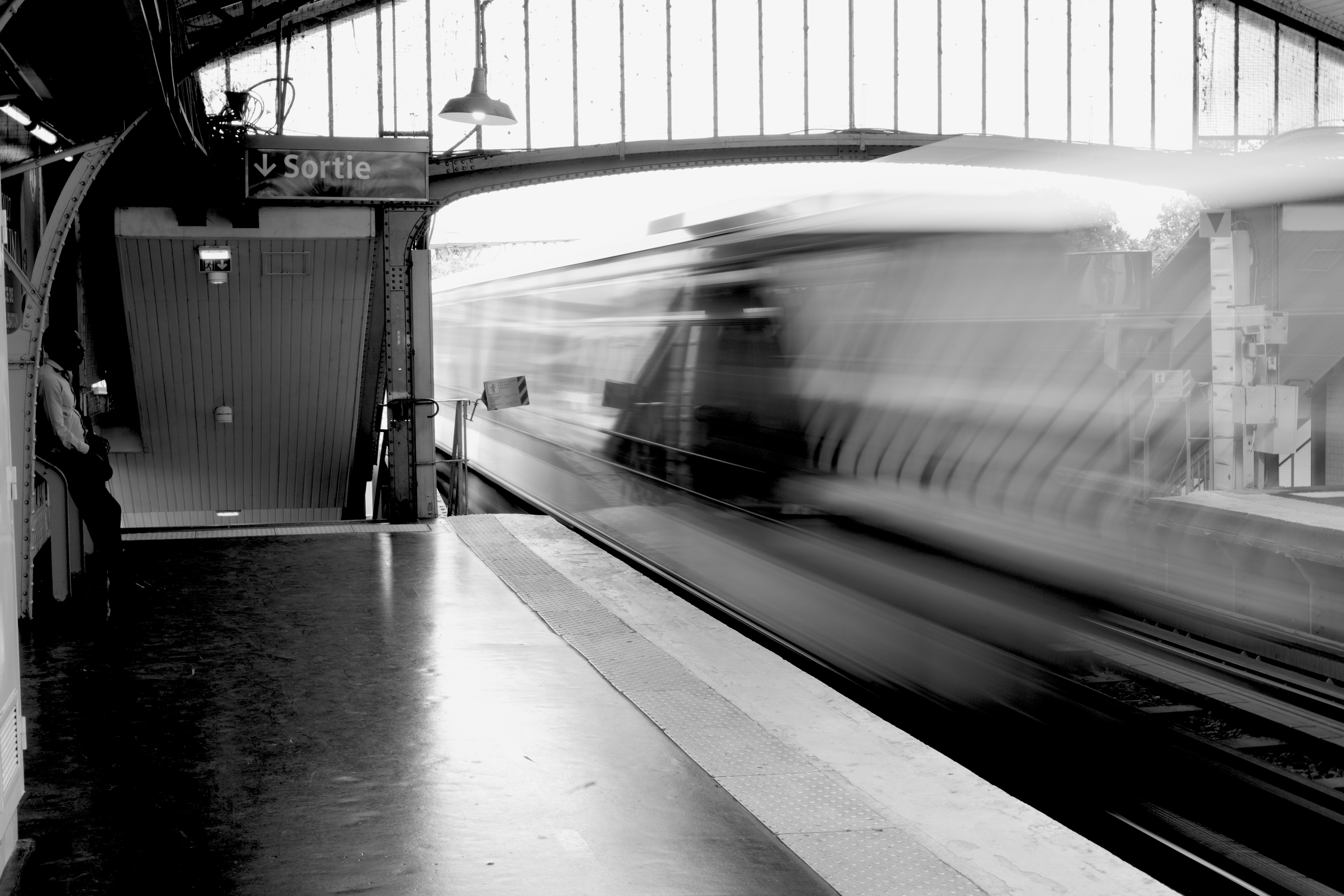 Orlyval shuttle train arriving at Orly Airport in Paris
