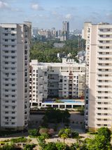 Apartment towers against the Bengaluru skyline