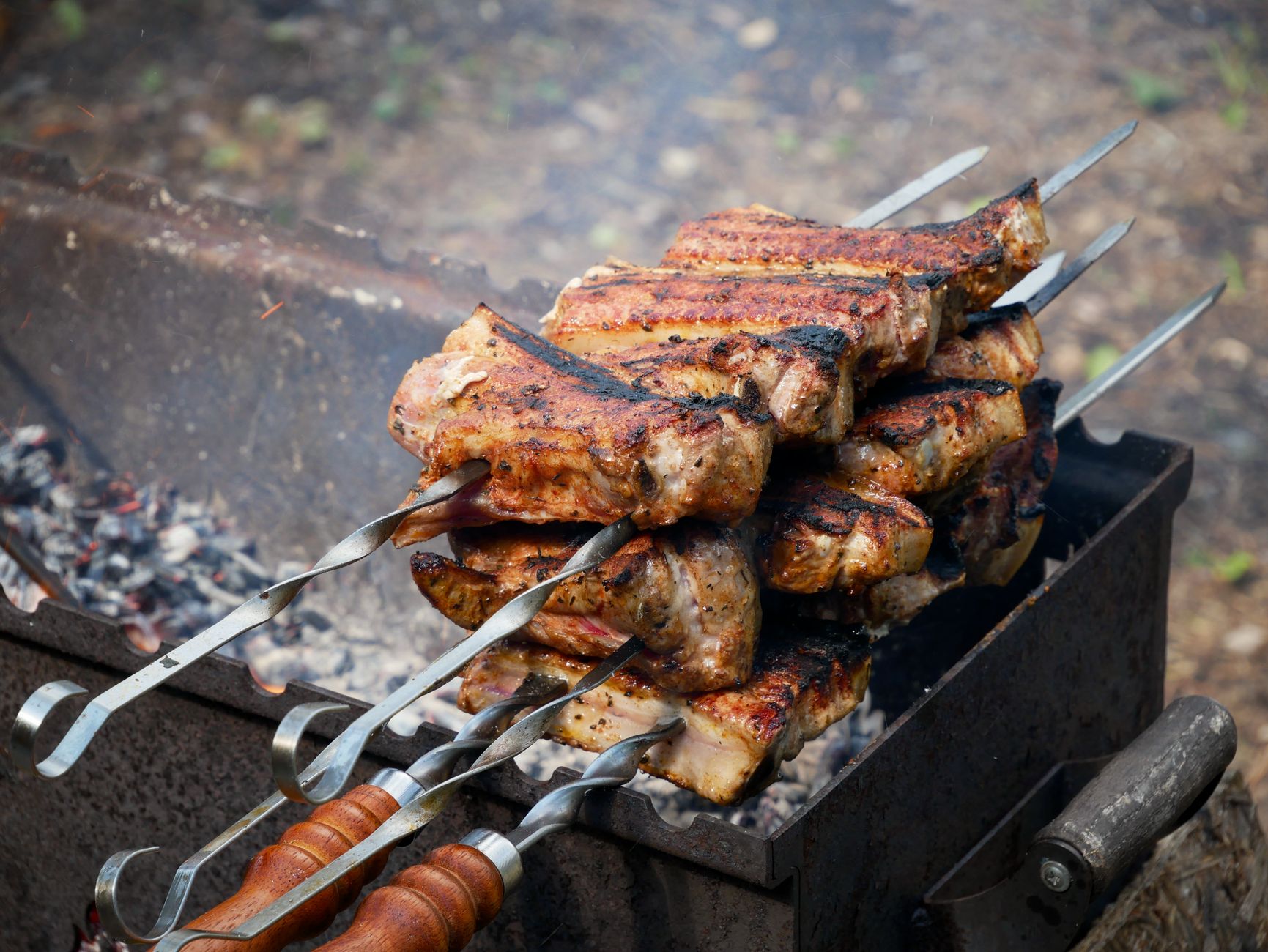 Sizzling halal suya skewers fresh off the grill