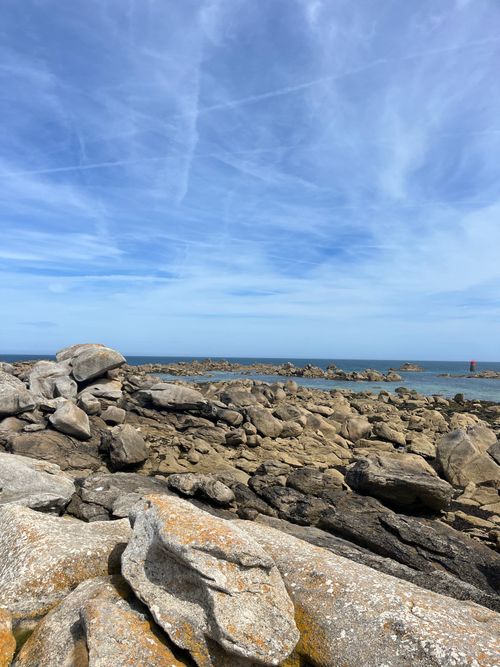 Free Explore the rocky coastal landscape of Plounéour-Brignogan-Plages in Brittany, France. Stock Photo