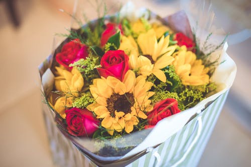 Red and Yellow Flower Bouquet