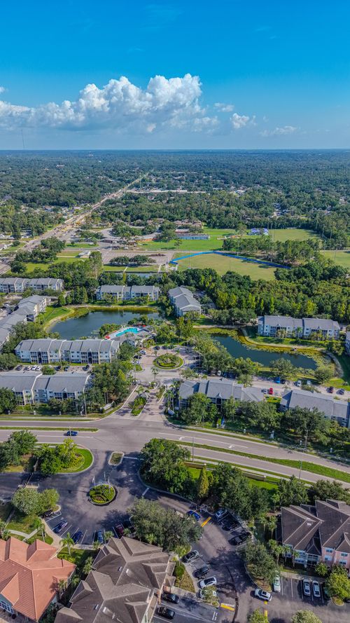 Free Captivating aerial view of suburban landscape and greenery in Brandon, Florida. Stock Photo