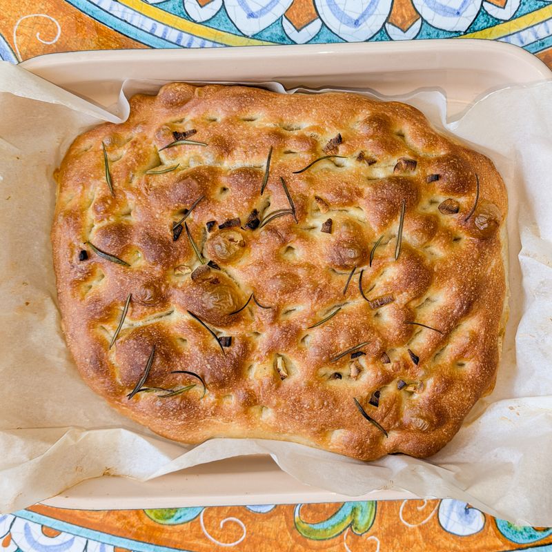 Sourdough Italian Focaccia al Olio with Fleur de Sel and Rosemary