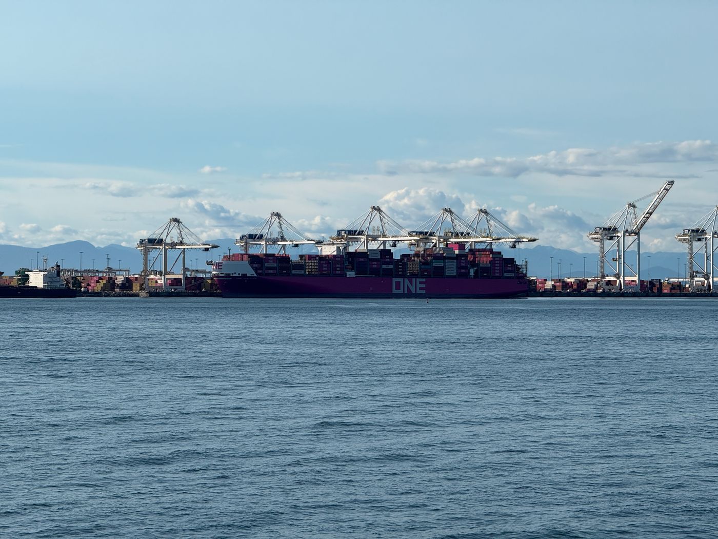 International container cargo operations at a port