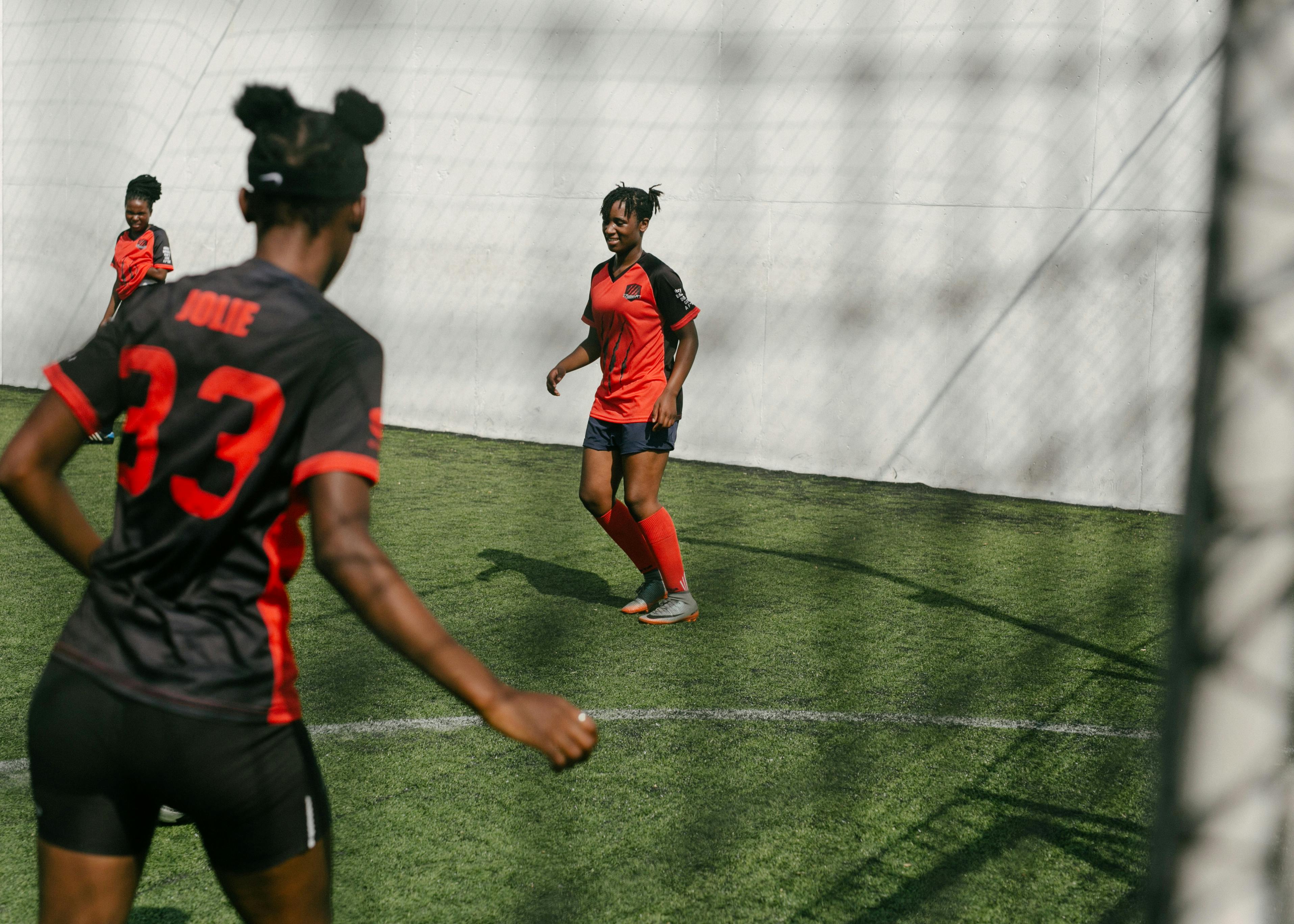 junior women soccer team during game