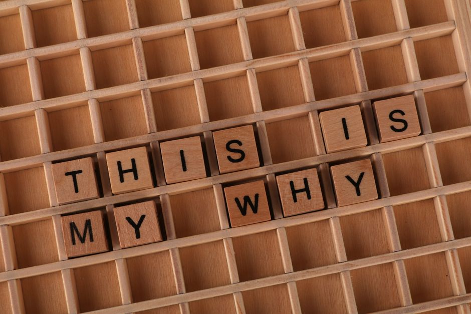 Wooden Scrabble tiles arranged to spell 'This is My Why' on a game board.