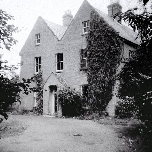 Free Grayscale image of an old country house covered in ivy. Stock Photo