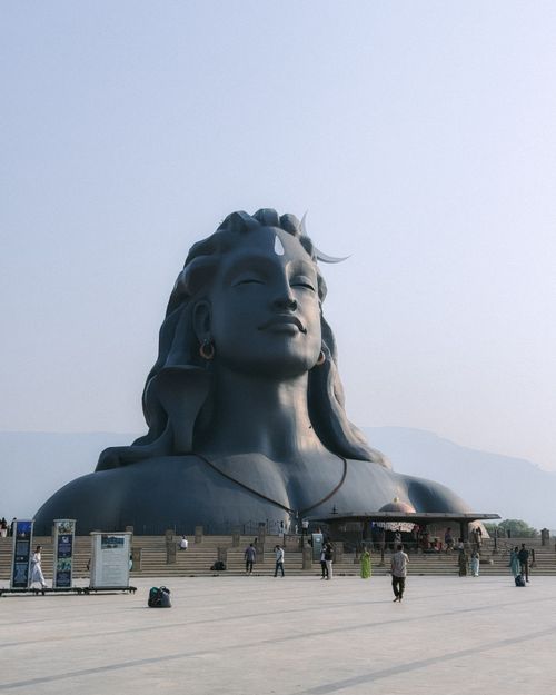 Free The towering Adiyogi Shiva statue in Coimbatore, India, symbolizes meditation and peace. Stock Photo