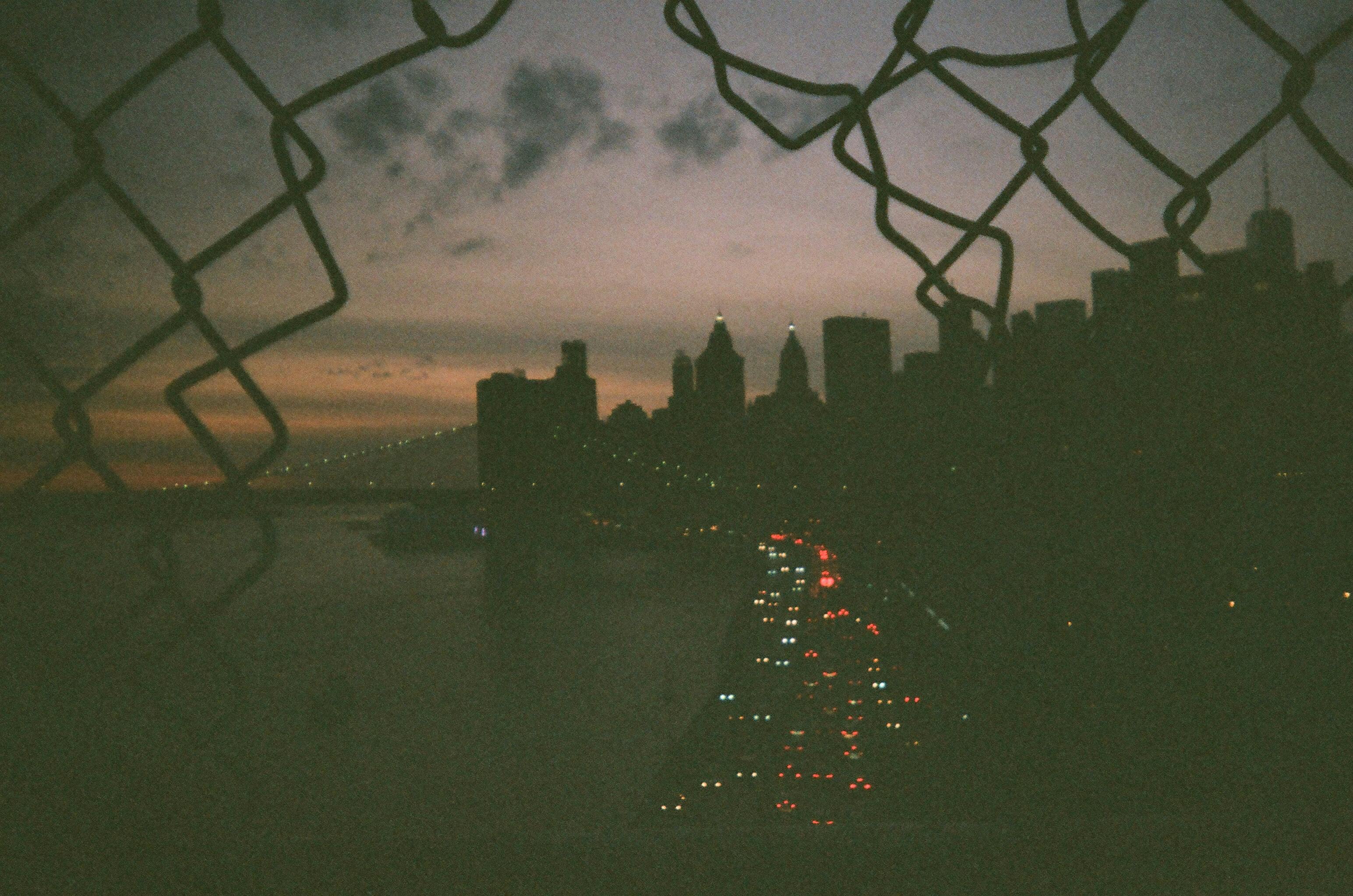 silhouette of city skyline during sunset