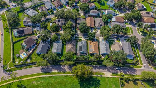 Free Explore a vibrant aerial view of a suburban neighborhood in Florida, USA. Stock Photo