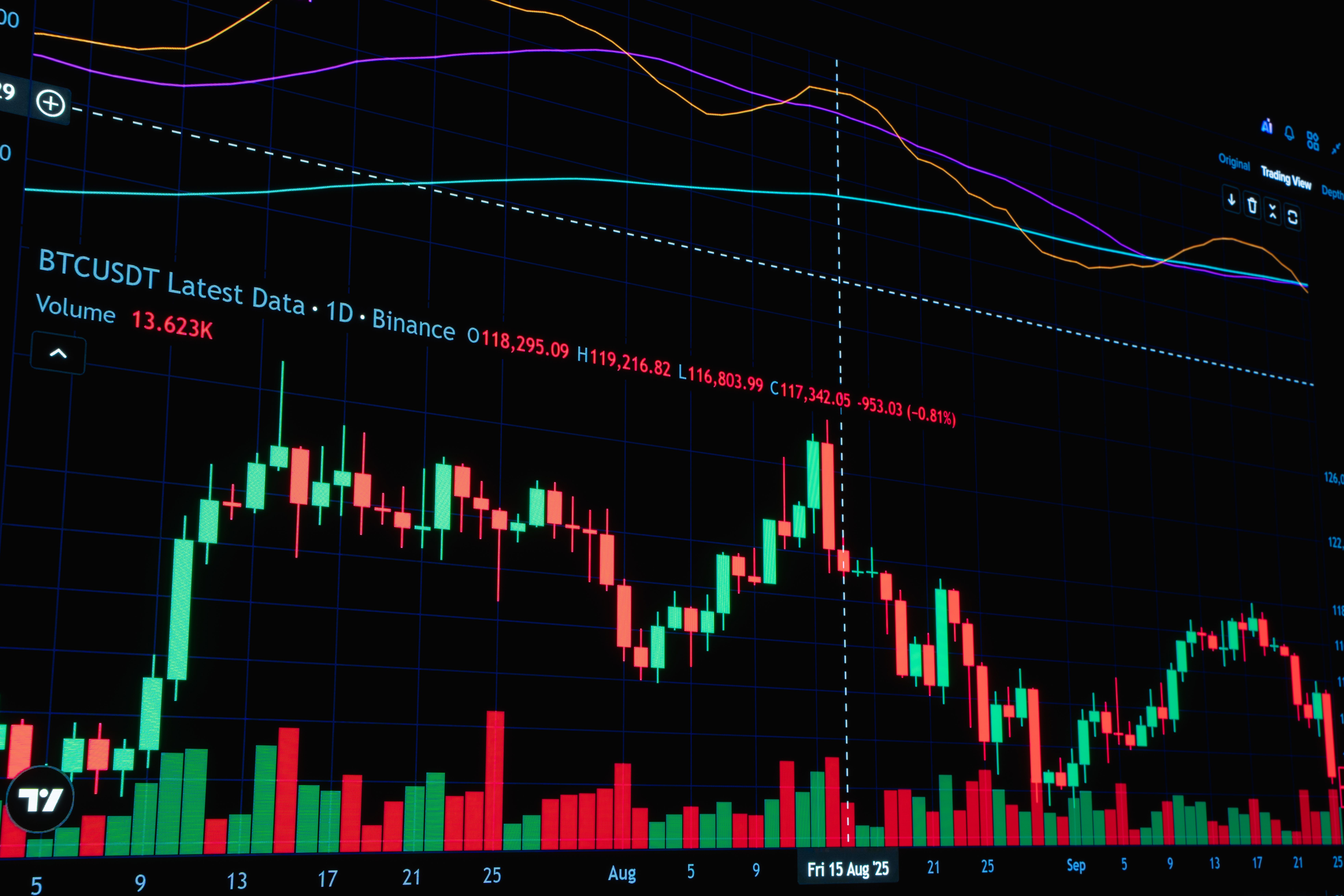 Detailed chart showing cryptocurrency market trends and analytics.
